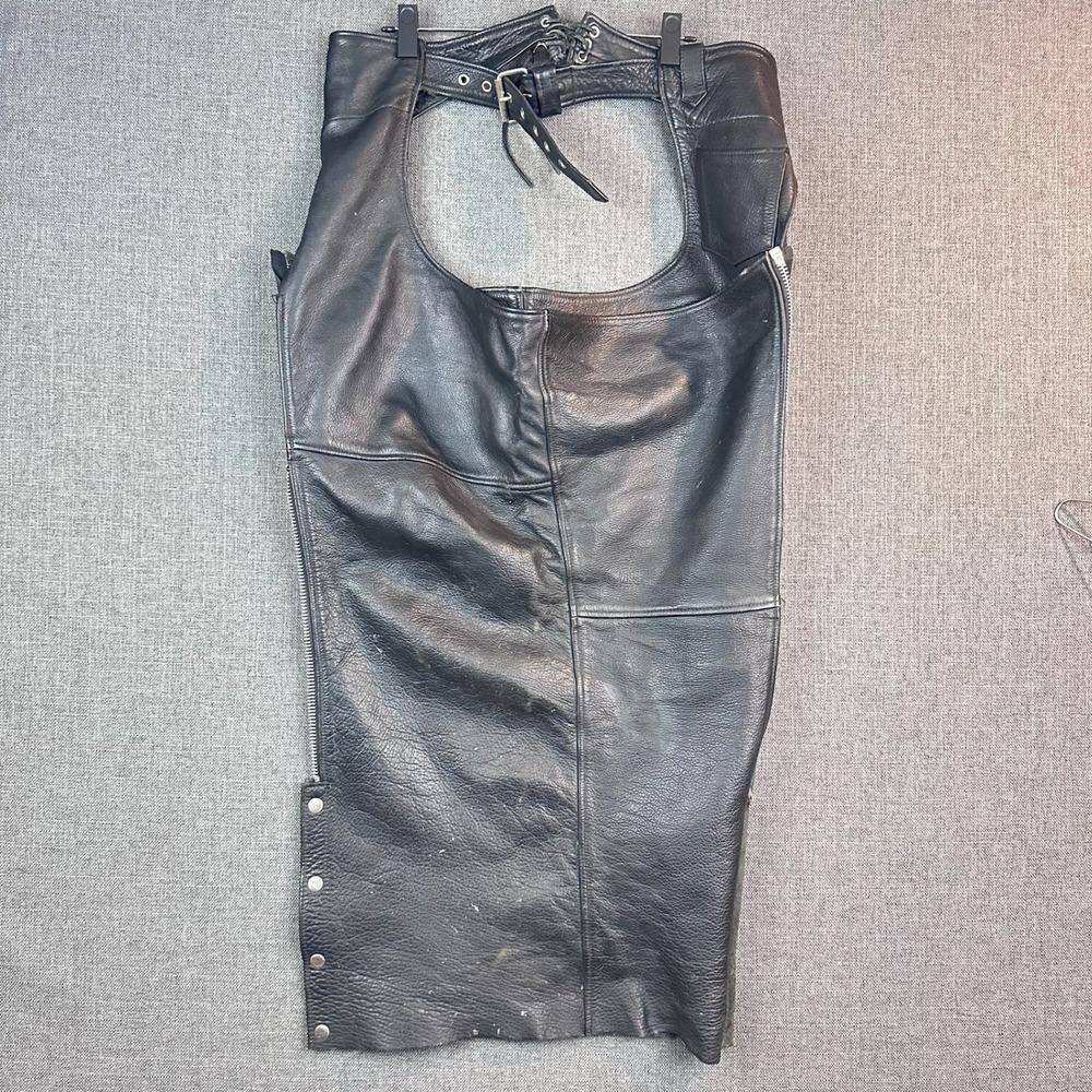 Open Road Wilsons Leather‎ Motorcycle Chaps Size L Black Biker Riding